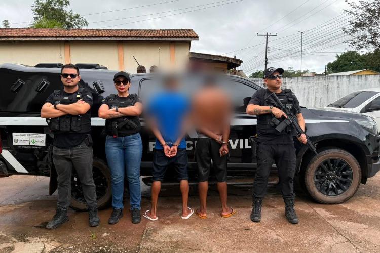 Em Calçoene, Polícia Civil prende dois integrantes de organização criminosa investigados por homicídio e apreende arma de fogo