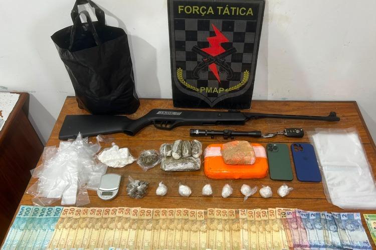 Batalhão de Força Tática realizou a prisão de 01 indivíduo e a apreensão de 01 adolescente de 17 anos durante o fim de semana