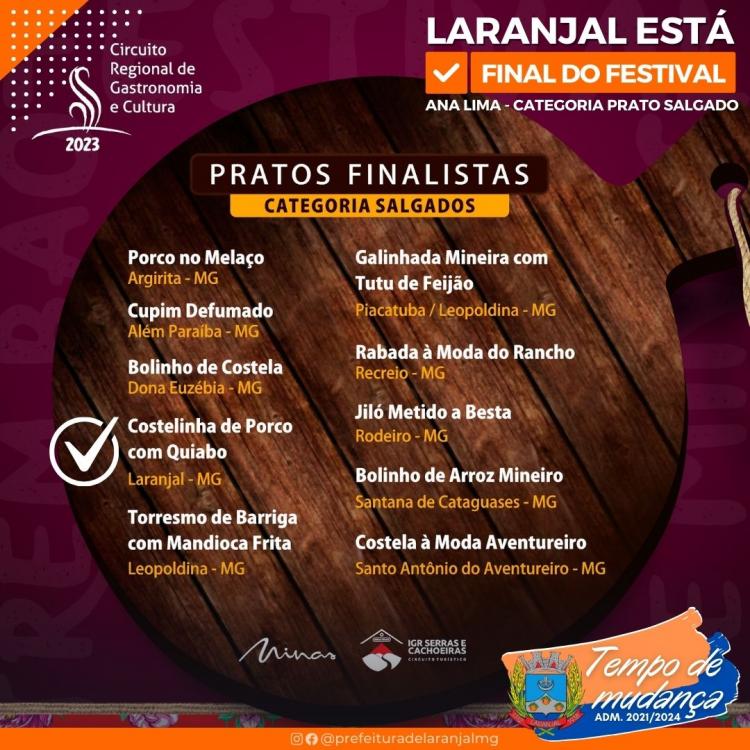 Laranjal está na final do maior Festival Gastronômico da região