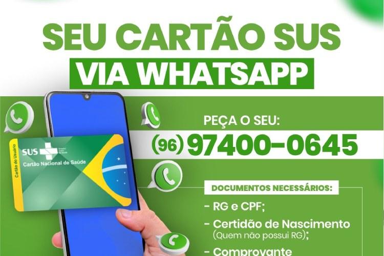 Cartão SUS pode ser solicitado pelo WhatsApp em Santana