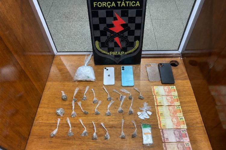 Força Tática prende suspeito com porções de maconha e cocaína em área de ponte no Muca