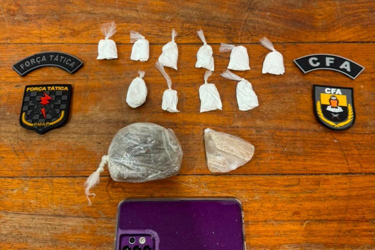 Batalhão de Força Tática prende cinco por tráfico de drogas e apreende um menor durante o fim de semana, em Macapá