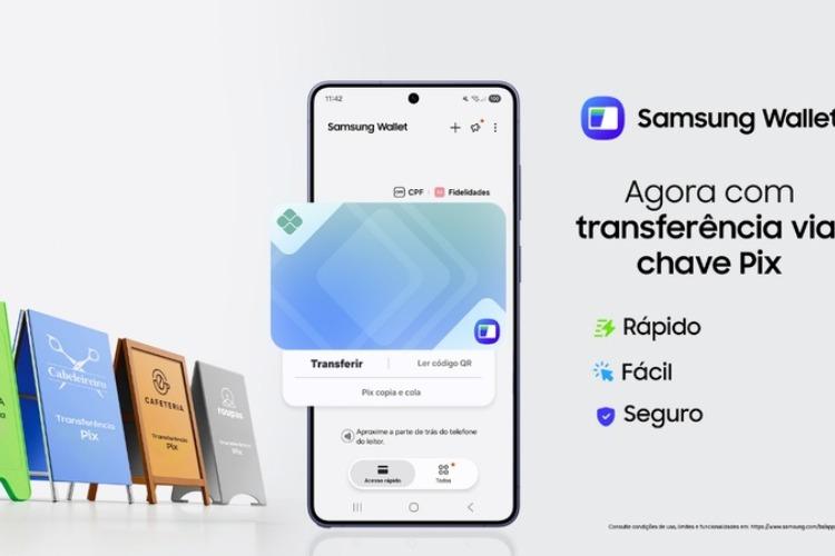 Samsung adiciona opção de transferência via chave Pix na Samsung Wallet
