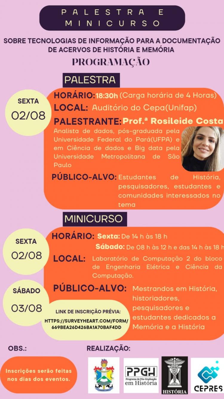 Palestra e minicurso abordam sobre tecnologias de informação para acervos