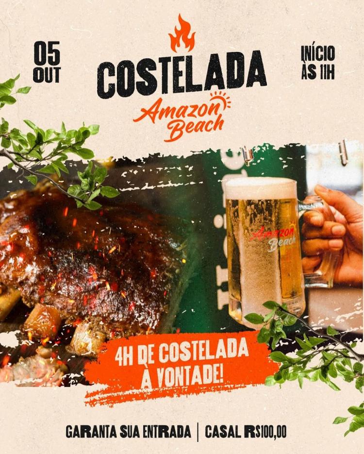 Costelada Amazon Beach no dia 05 de outubro! 