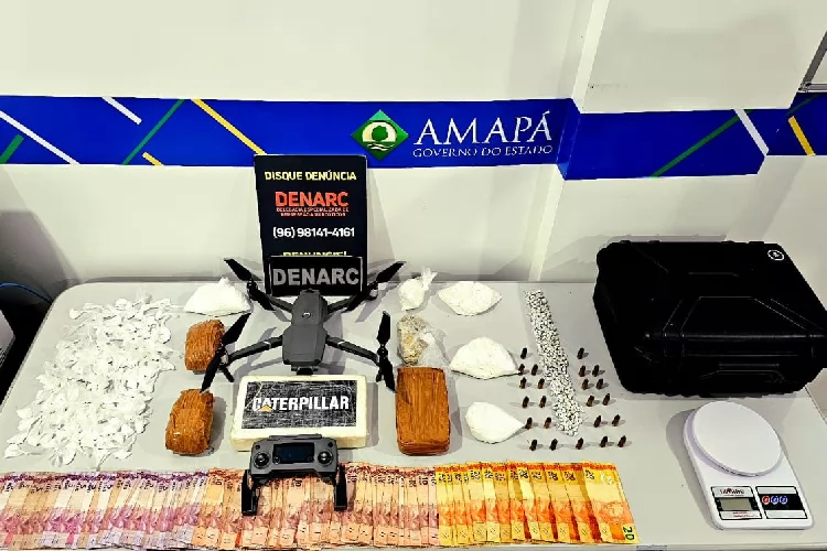Em Macapá, PC prende mulher em flagrante e apreende drogas, dinheiro e drone