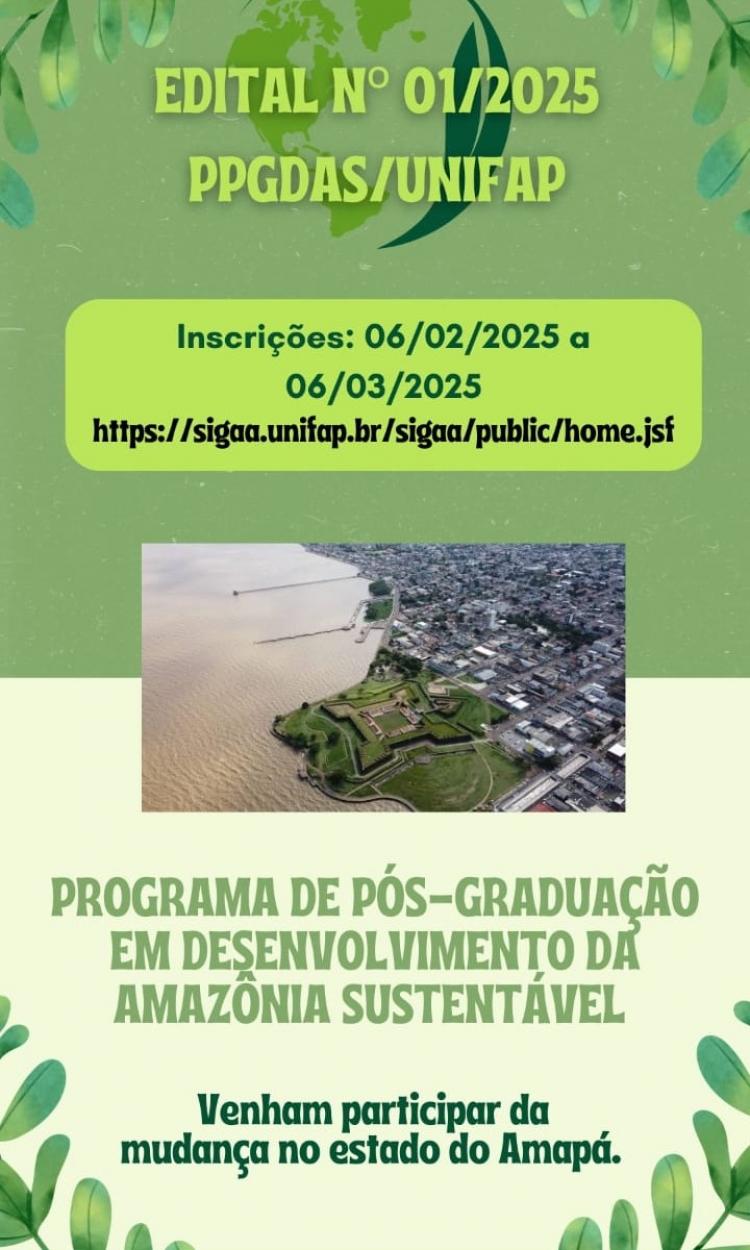 Mestrado em Desenvolvimento da Amazônia Sustentável inscreve para turma 2025