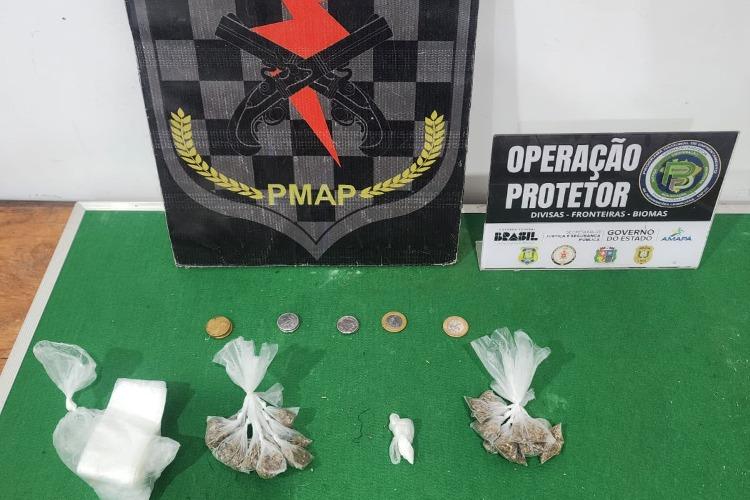Suspeito de tráfico de drogas é preso pela Força Tática durante Operação Protetor, em Macapá