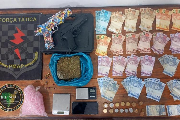 Força Tática prende mulher por tráfico de drogas e corrupção ativa no Jardim Marco Zero, em Macapá